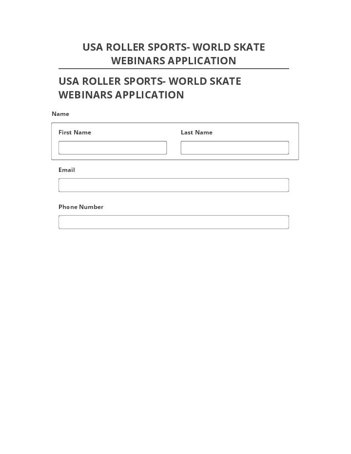 Arrange USA ROLLER SPORTS- WORLD SKATE WEBINARS APPLICATION Netsuite
