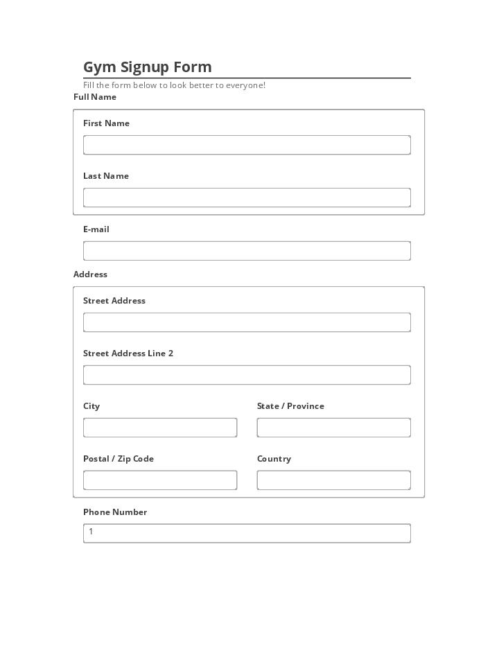 Export Gym Signup Form Netsuite