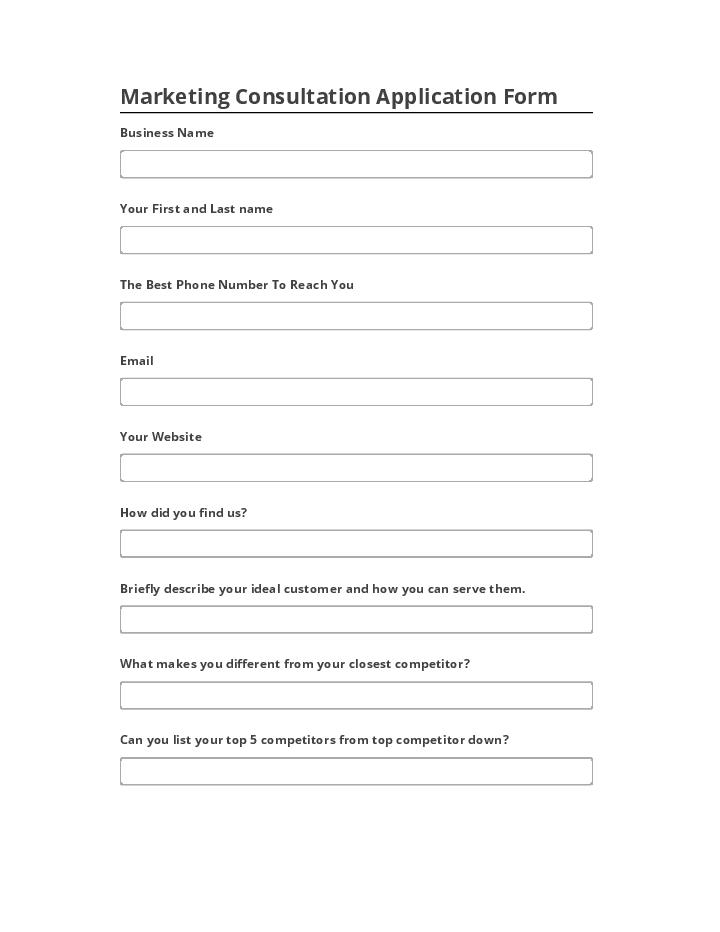 Extract Marketing Consultation Application Form Salesforce