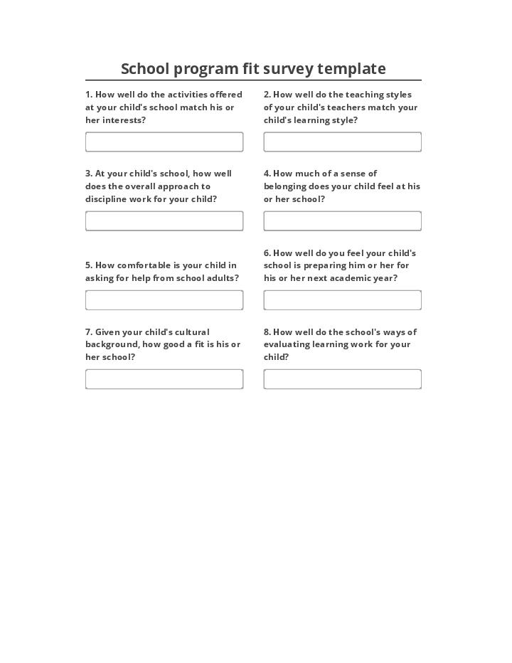 Update School program fit survey from Salesforce