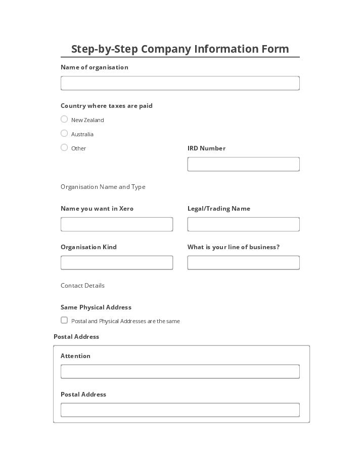 Archive Step-by-Step Company Information Form