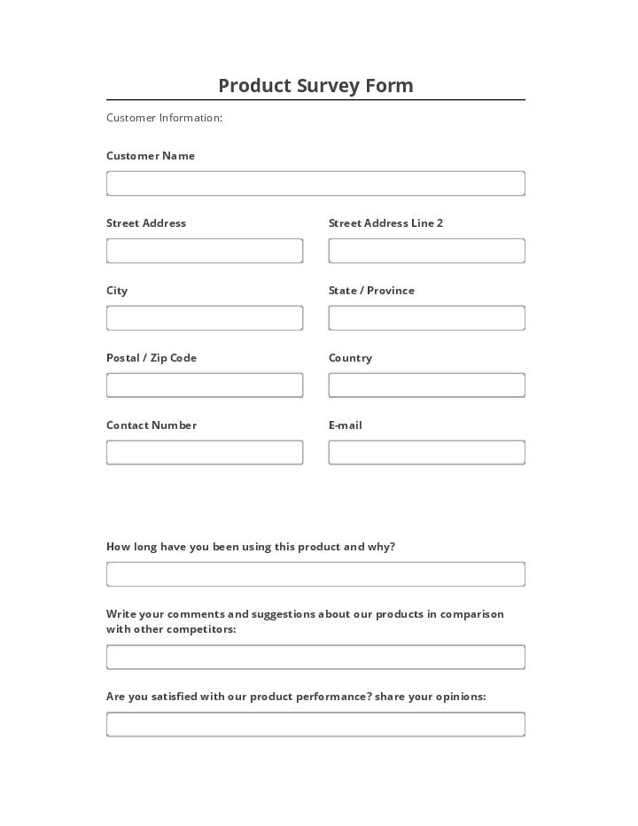 Integrate Product Survey Form Netsuite