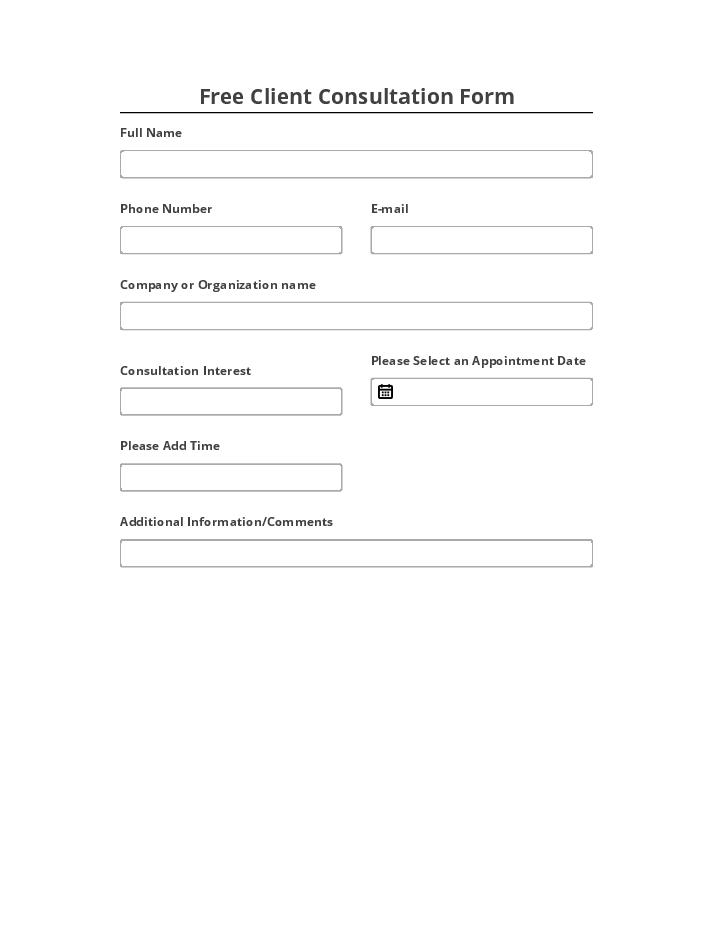 Synchronize Free Client Consultation Form
