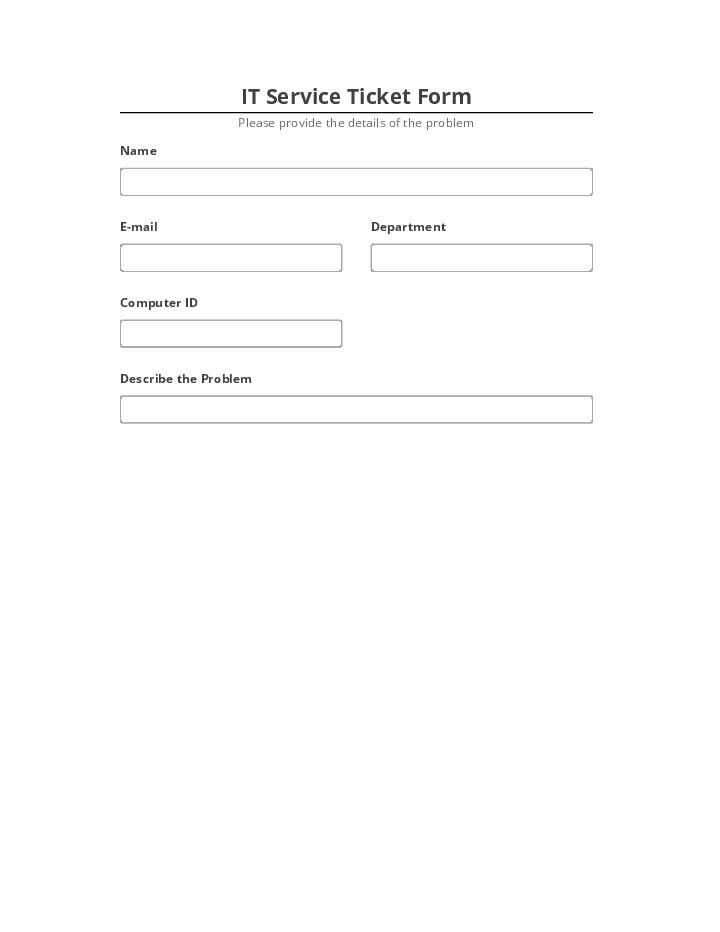 Incorporate IT Service Ticket Form Netsuite