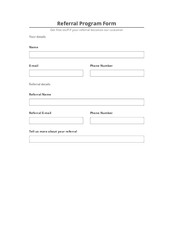 Arrange Referral Program Form