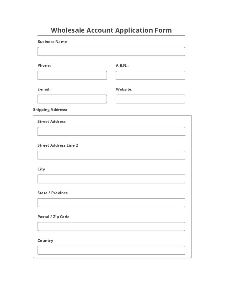 Extract Wholesale Account Application Form