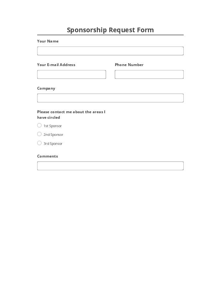 Integrate Sponsorship Request Form Salesforce