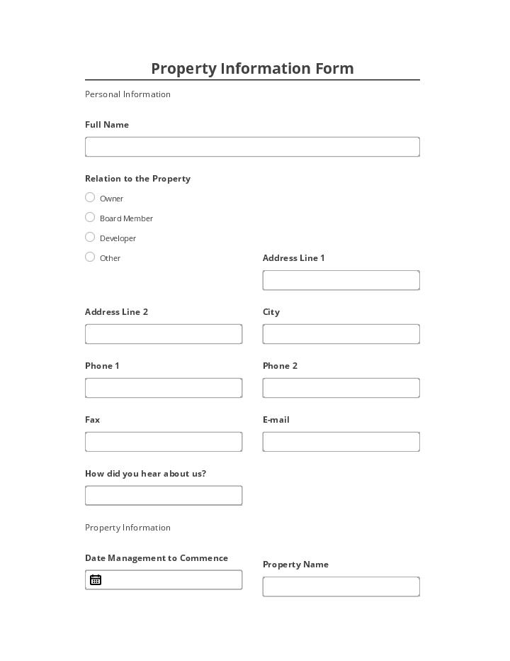 Pre-fill Property Information Form Salesforce