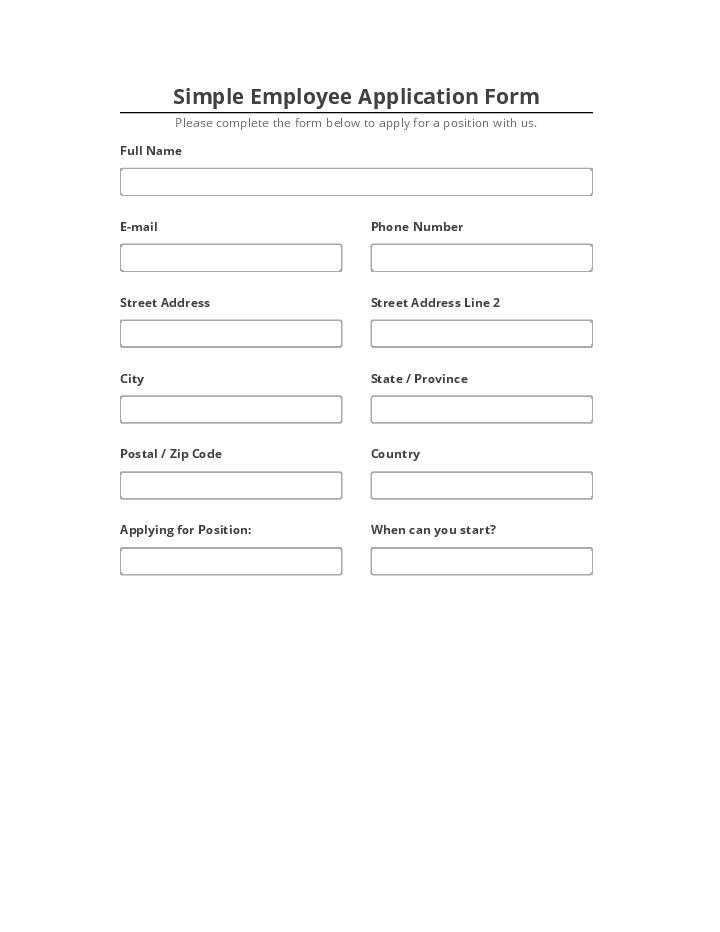 Export Simple Employee Application Form Netsuite