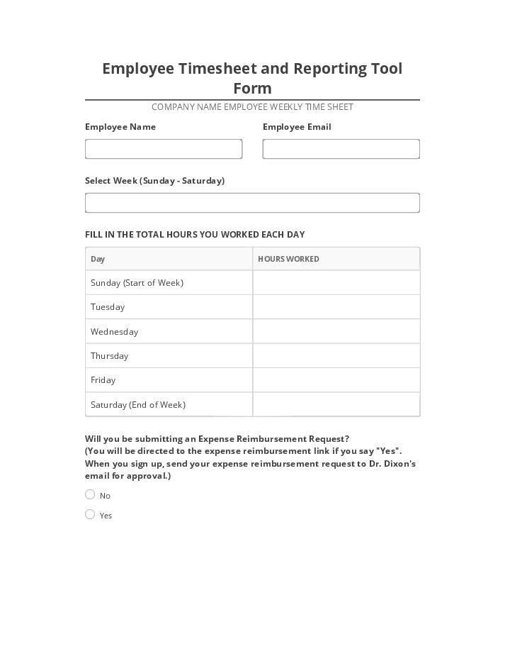 Export Employee Timesheet and Reporting Tool Form