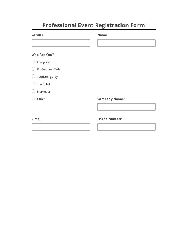 Archive Professional Event Registration Form