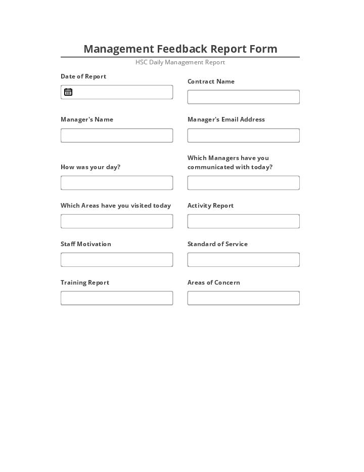 Pre-fill Management Feedback Report Form Netsuite