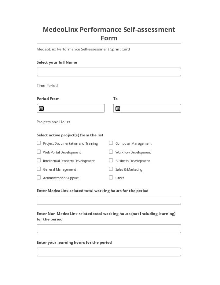 Extract MedeoLinx Performance Self-assessment Form Netsuite