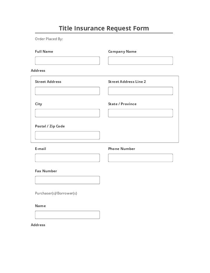 Arrange Title Insurance Request Form Netsuite