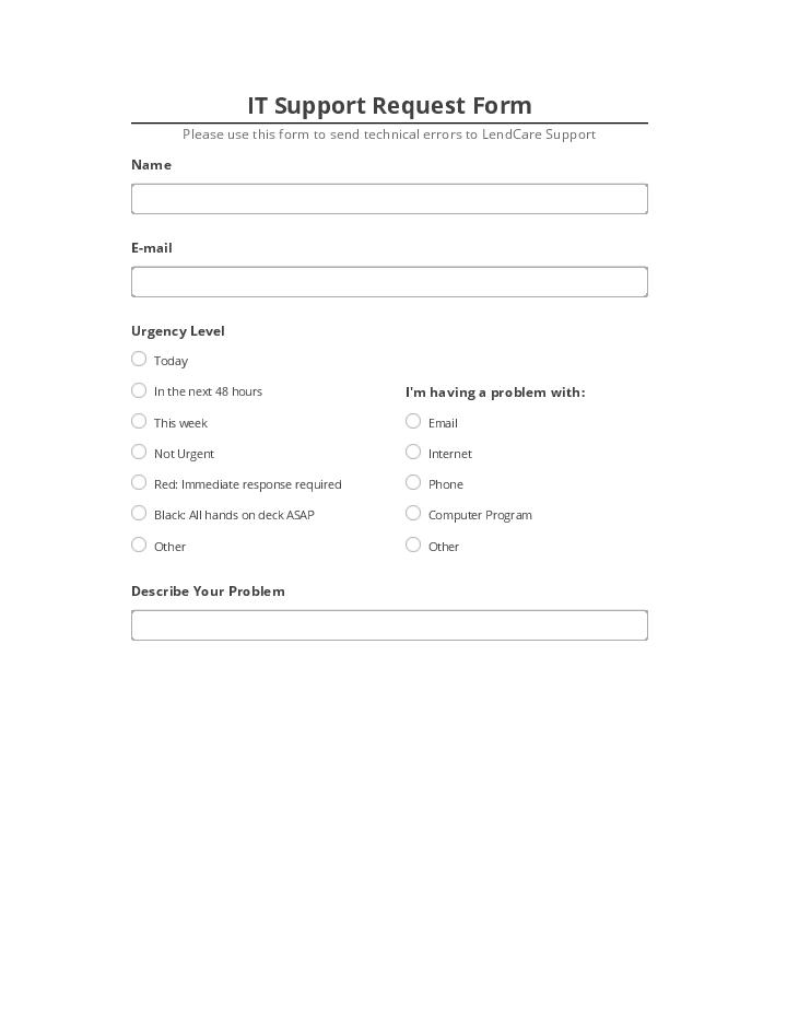 Integrate IT Support Request Form Netsuite