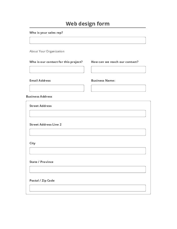 Automate Web design form