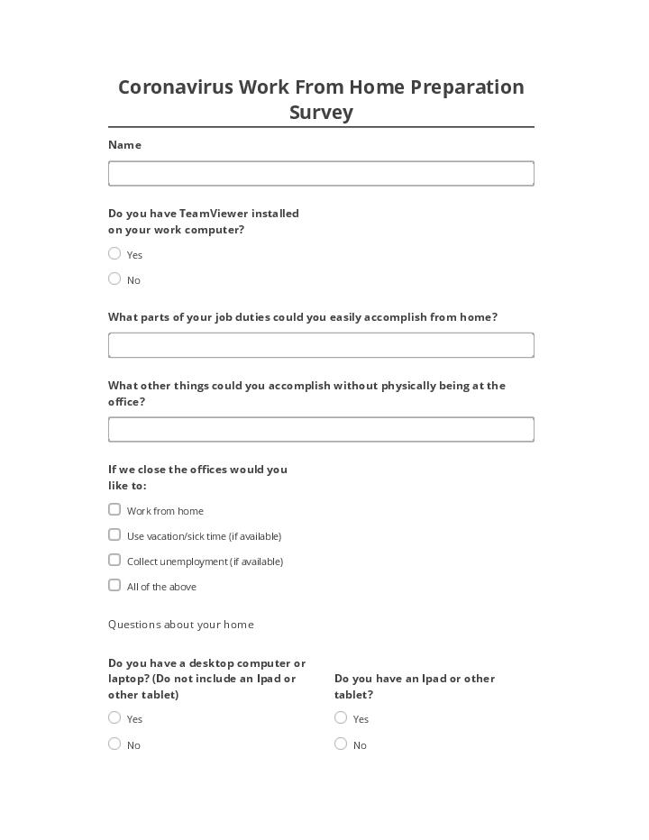 Automate Coronavirus Work From Home Preparation Survey Salesforce