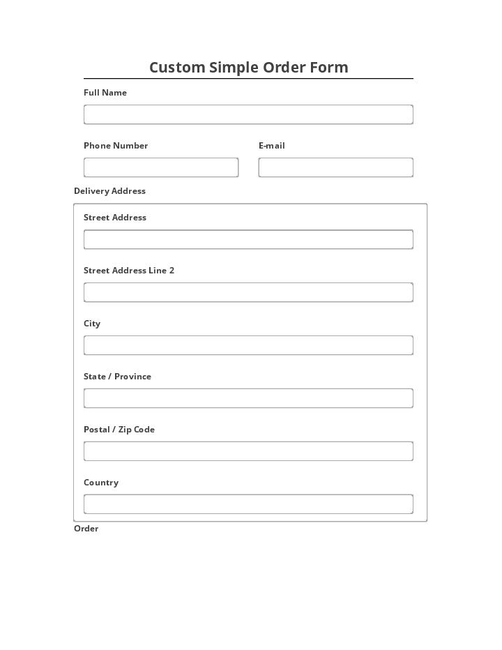 Incorporate Custom Simple Order Form Netsuite