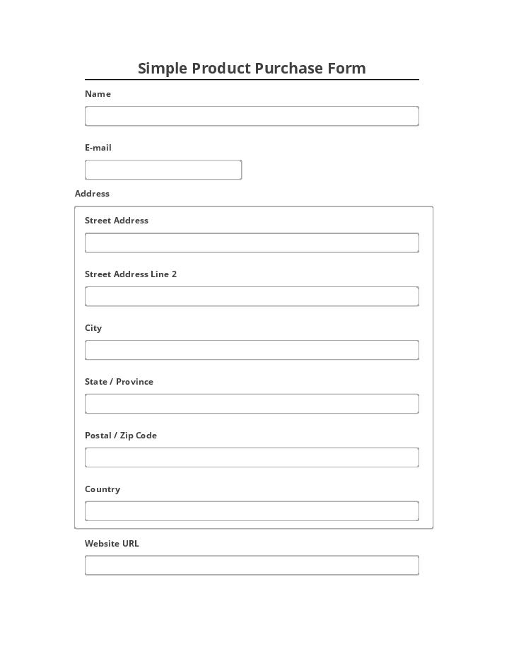 Manage Simple Product Purchase Form Salesforce
