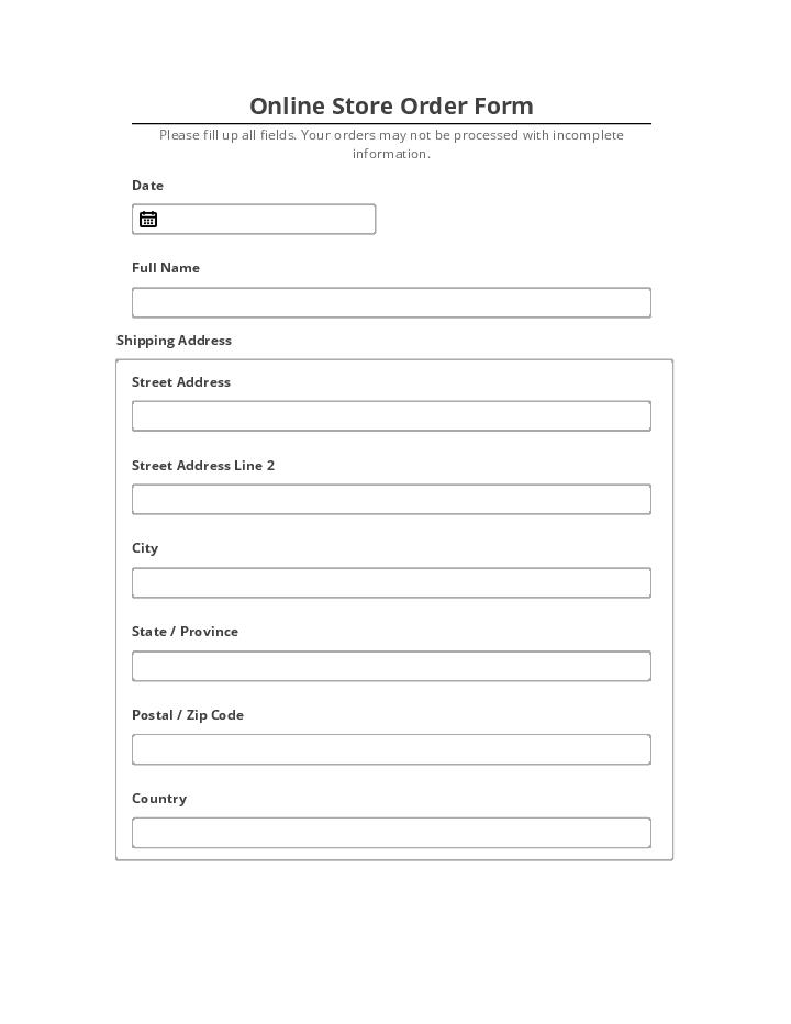 Manage Online Store Order Form Netsuite