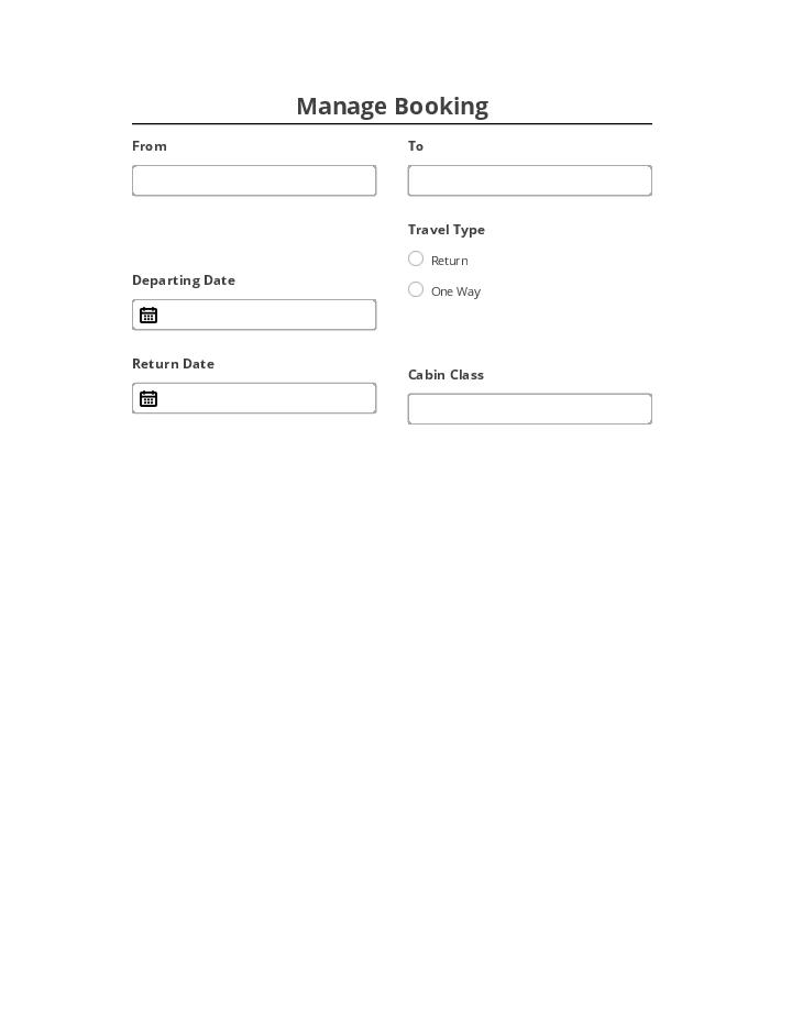 Update Manage Booking Form