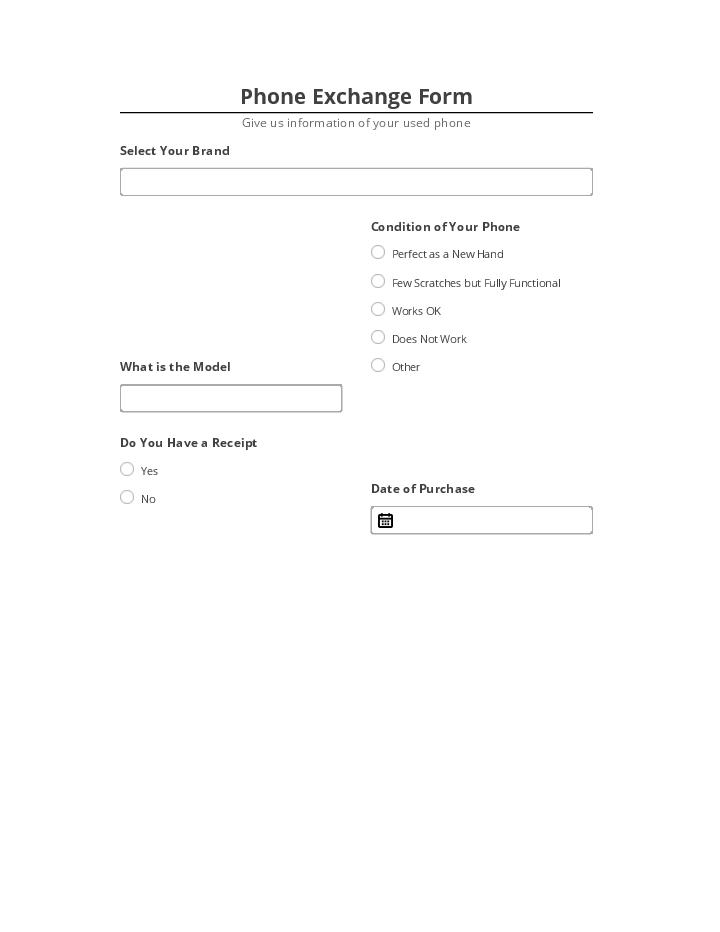 Arrange Phone Exchange Form
