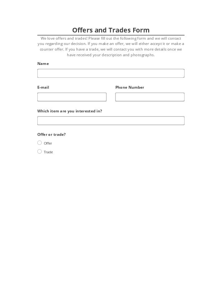 Automate Offers and Trades Form Salesforce