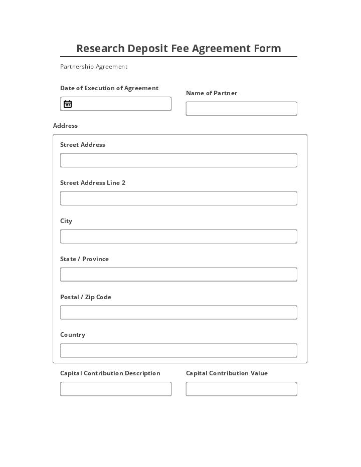 Manage Research Deposit Fee Agreement Form Netsuite