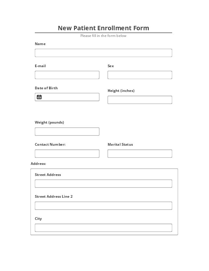 Arrange New Patient Enrollment Form Salesforce
