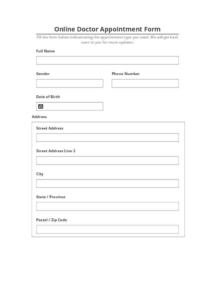 Arrange Online Doctor Appointment Form