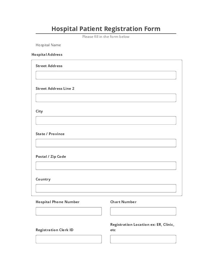 Update Hospital Patient Registration Form