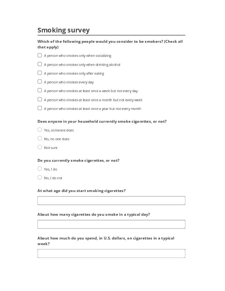 Arrange Smoking survey in Microsoft Dynamics