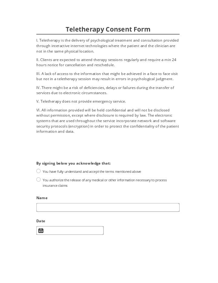 Archive Teletherapy Consent Form Microsoft Dynamics