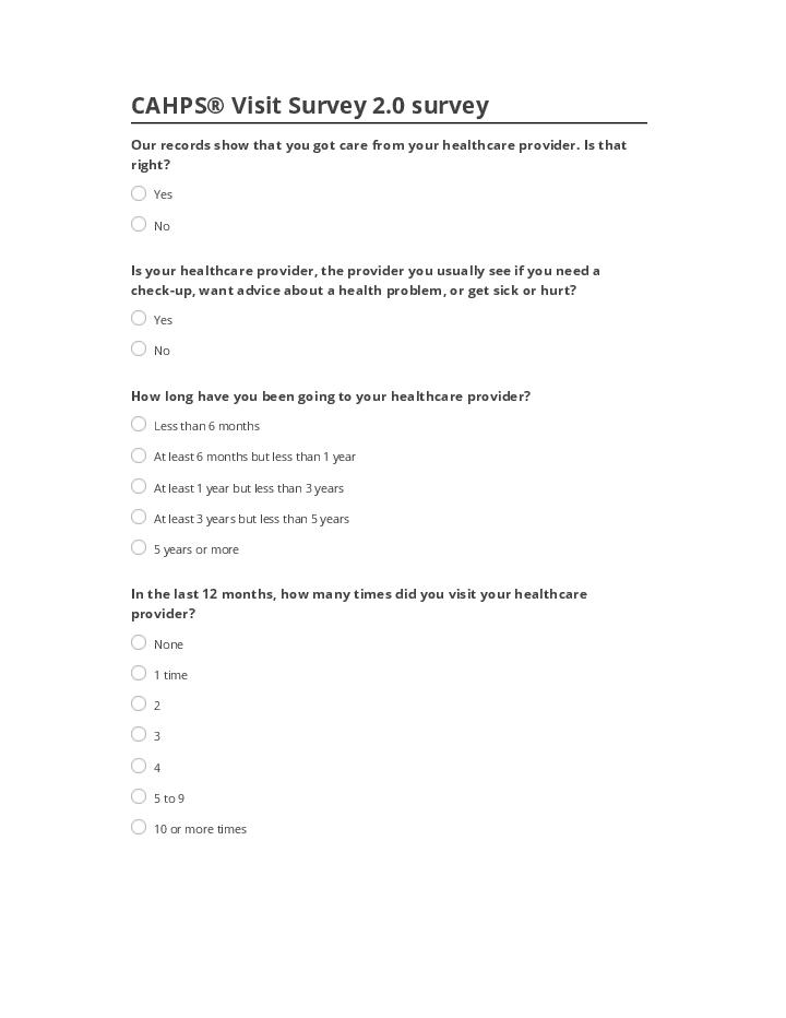 Extract CAHPS® Visit Survey 2.0 survey from Microsoft Dynamics