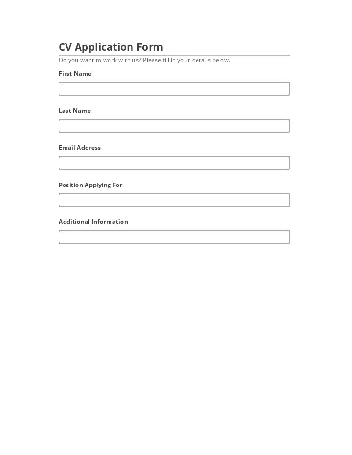 Arrange CV Application Form