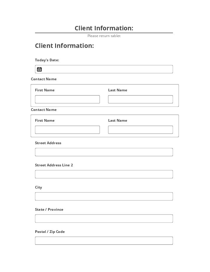 Incorporate Client Information: in Netsuite