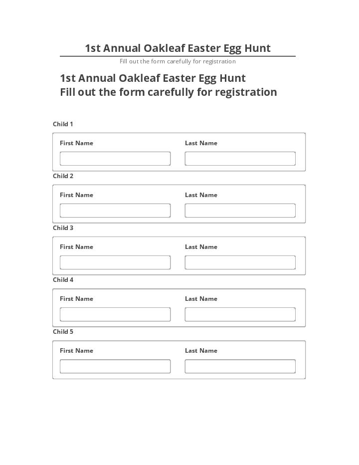 Arrange 1st Annual Oakleaf Easter Egg Hunt in Salesforce