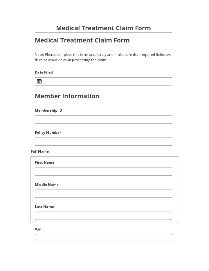 Integrate Medical Treatment Claim Form