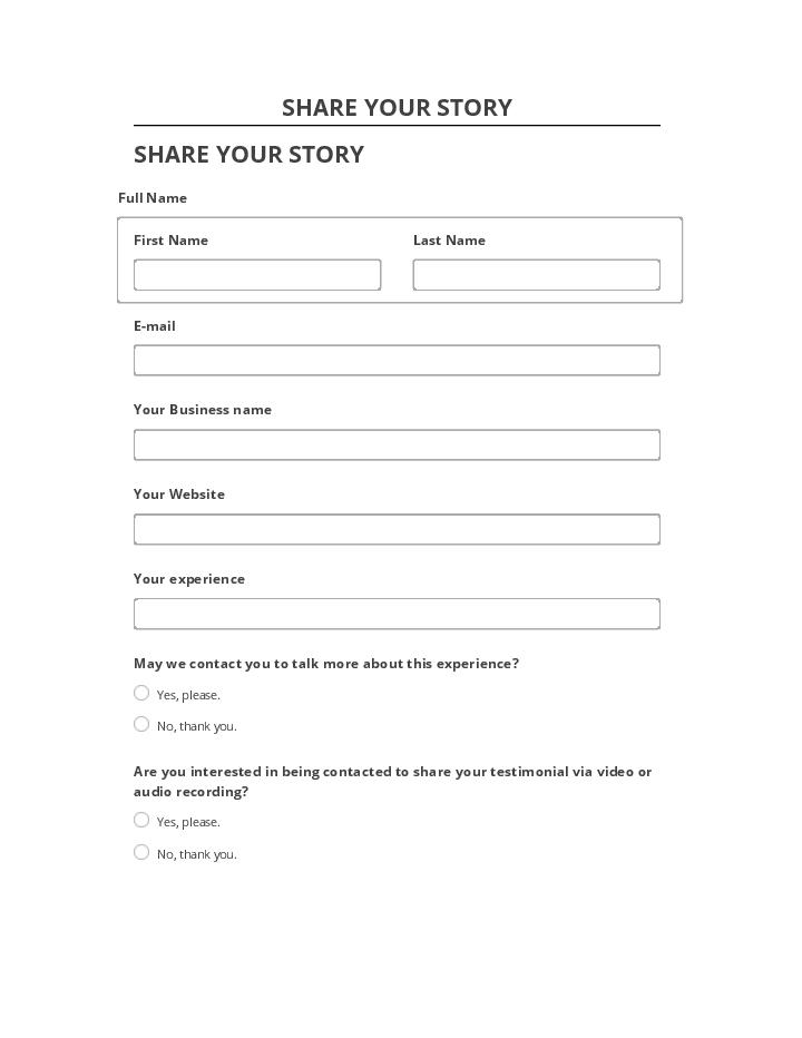 Export SHARE YOUR STORY to Salesforce