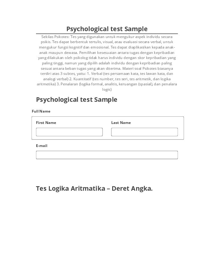 Automate Psychological test Sample in Microsoft Dynamics