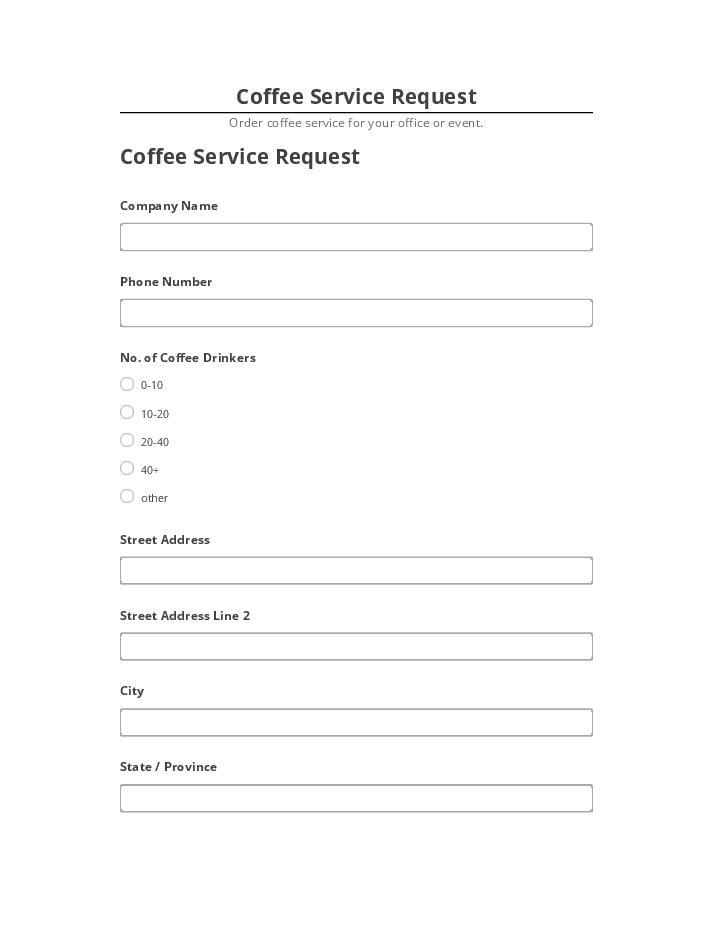 Pre-fill Coffee Service Request from Salesforce