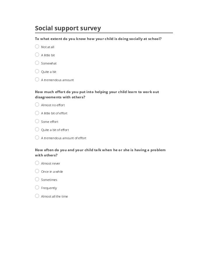 Extract Social support survey from Microsoft Dynamics