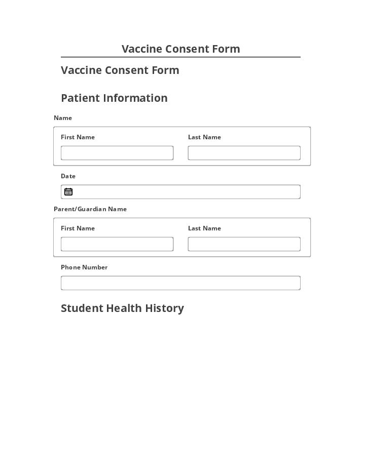 Export Vaccine Consent Form to Netsuite