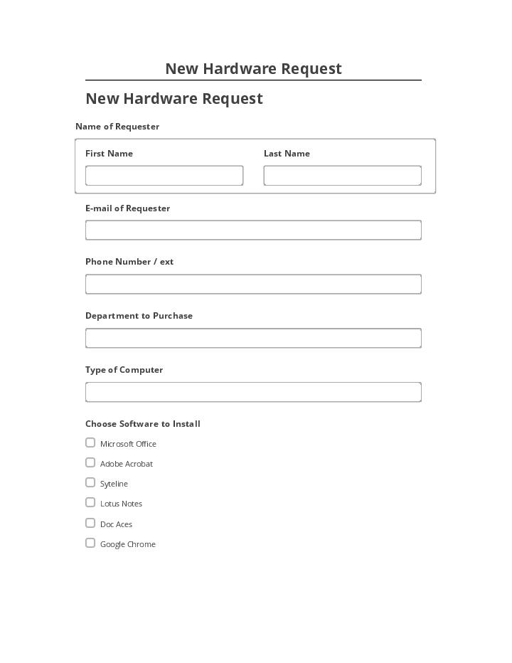 Arrange New Hardware Request in Netsuite