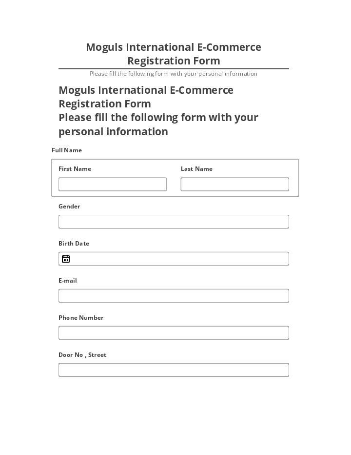 Update Moguls International E-Commerce Registration Form from Microsoft Dynamics