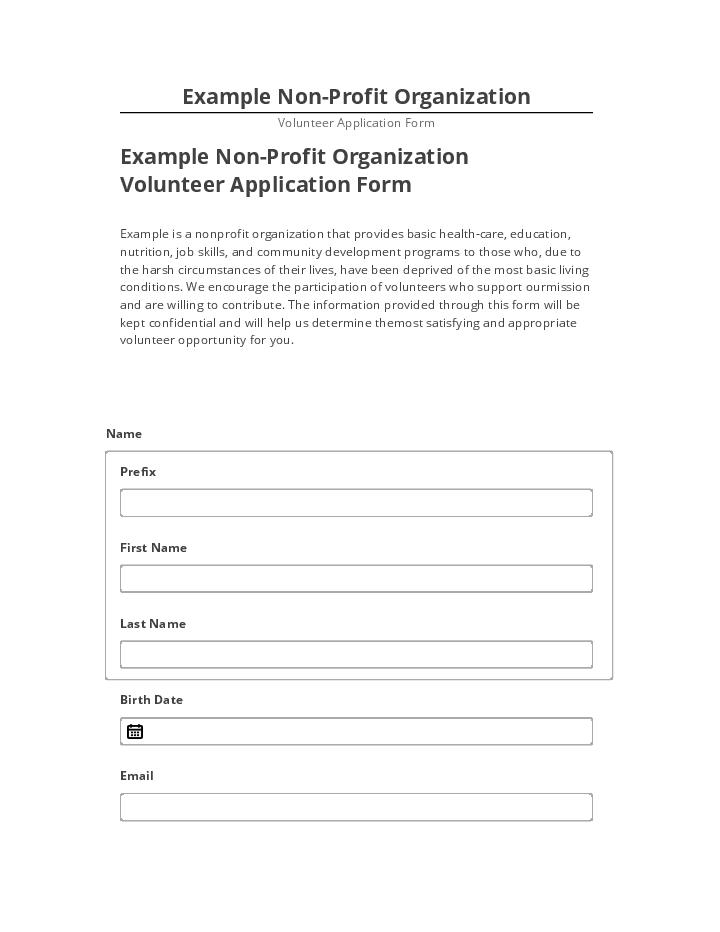 Update Example Non-Profit Organization from Netsuite