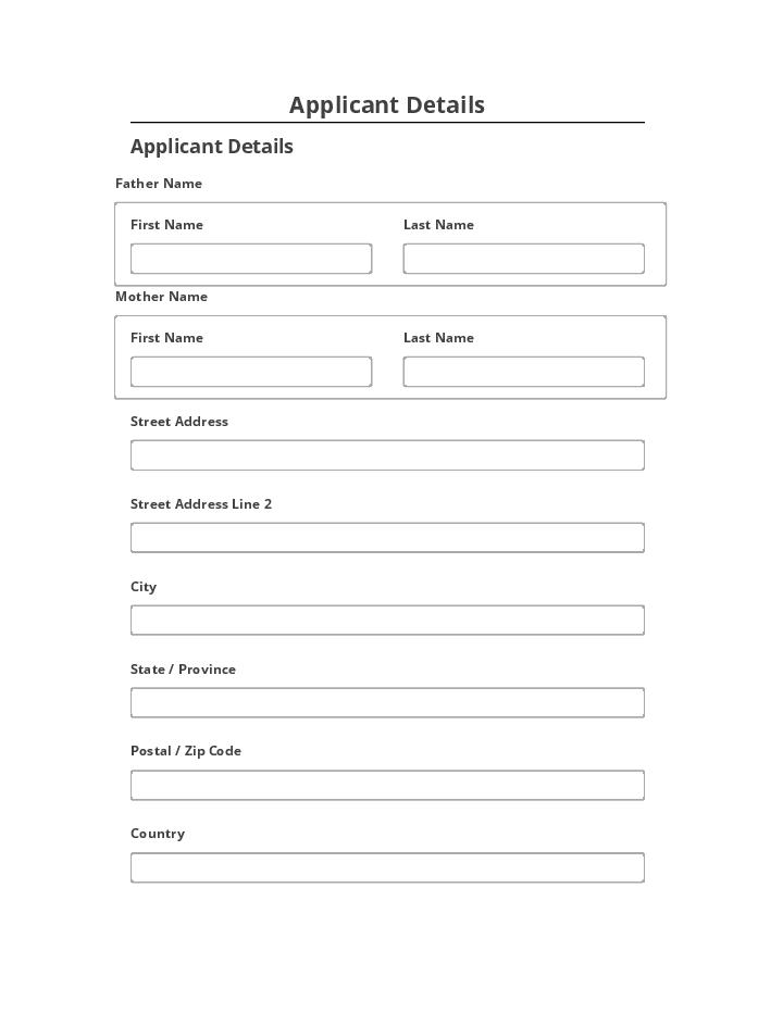 Automate Applicant Details