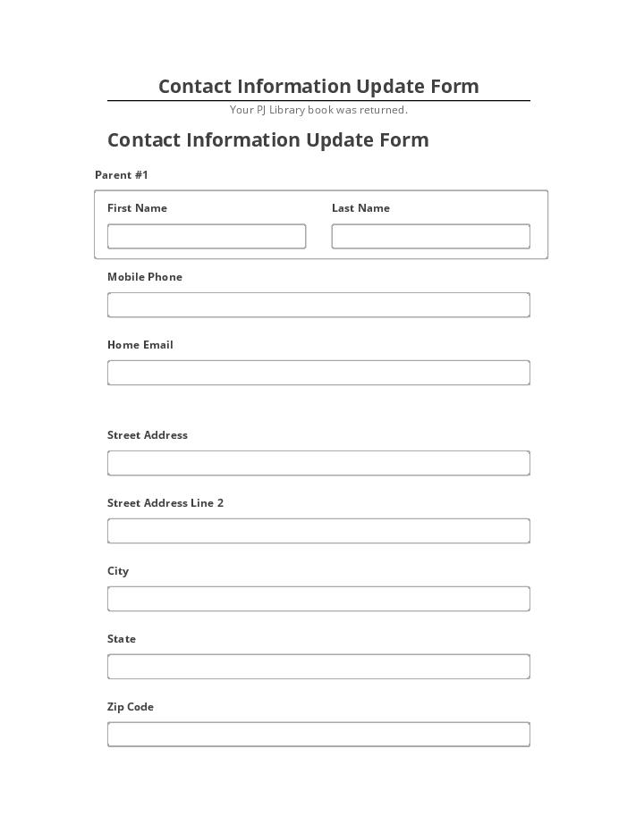 Export Contact Information Update Form