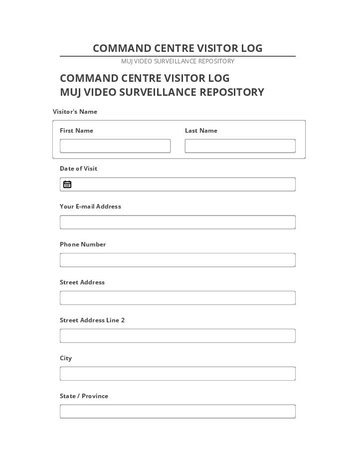 Manage COMMAND CENTRE VISITOR LOG in Microsoft Dynamics