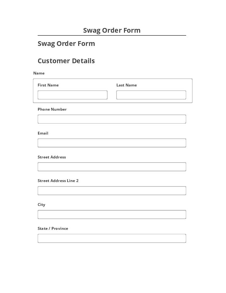 Extract Swag Order Form from Microsoft Dynamics